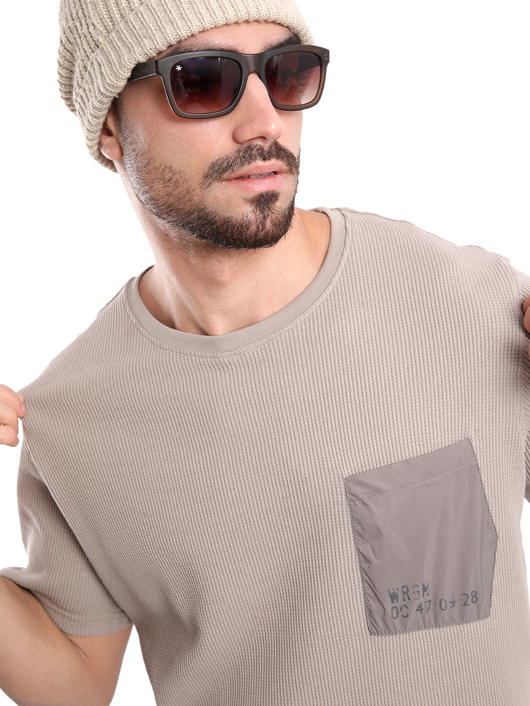 Elite Waffle Knit Khaki T-Shirt