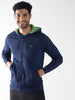 Blue Slim Fit Hoodie With Mesh Lining