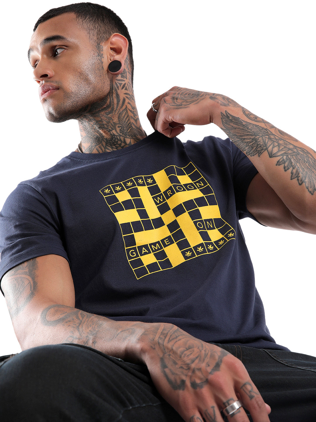 Game On Navy Printed T-Shirt