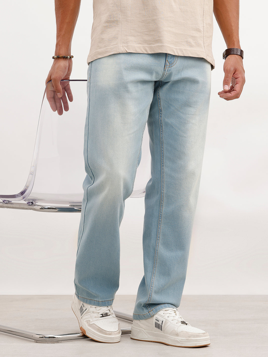 Anti Fit Faded Denim Jeans | Light Blue