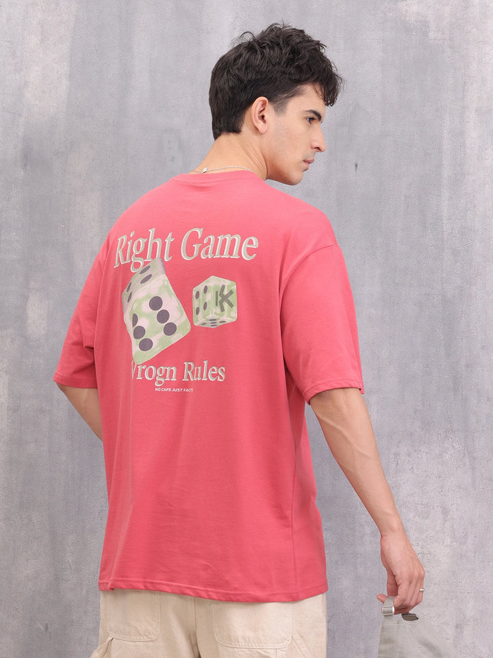 Game Inspired Graphic Printed Oversized Fit T-shirt | Red