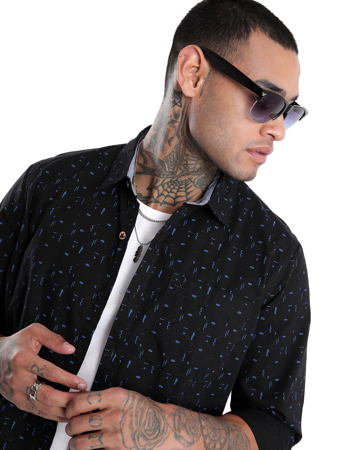 Classic Blue AOP Slim Fit Shirt