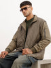 Solid Comfort Fit Puffer Jacket | Olive
