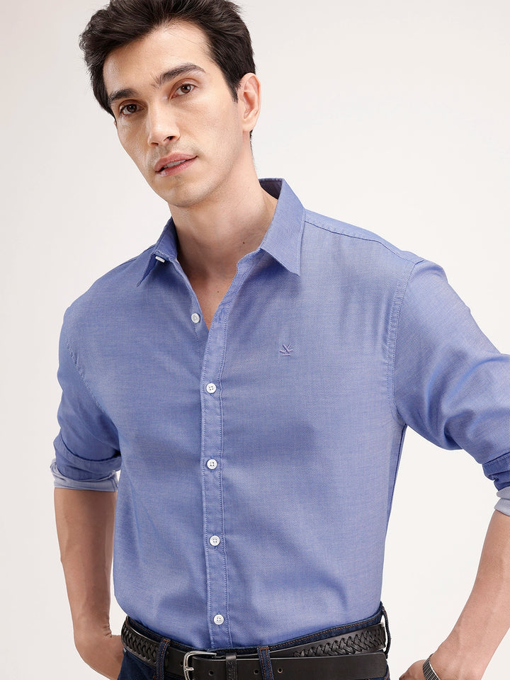 Comfort Fit Full Sleeve Shirt | Blue