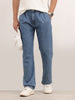 Washed Anti Fit Pleated Denim Jeans | Light Blue