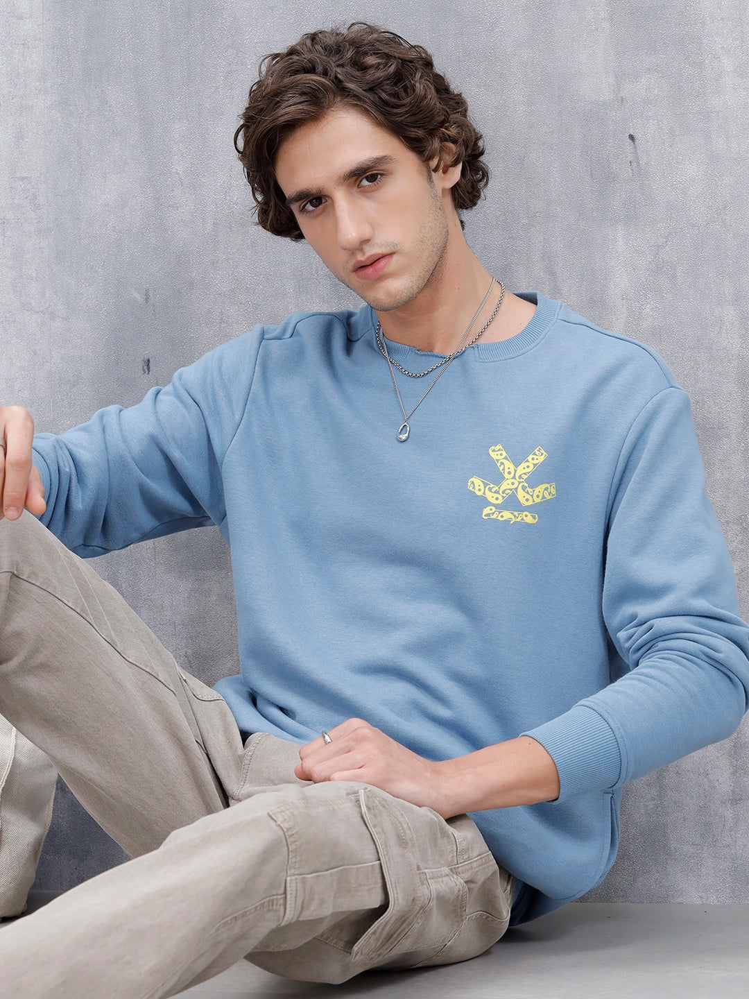 Men's Casual Comfort Fit Branded Sweatshirt | Blue