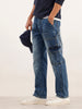 Classic Mid-Rise Cargo Fit Jeans