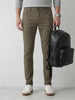 Solid Slim Fit Trouser | Olive