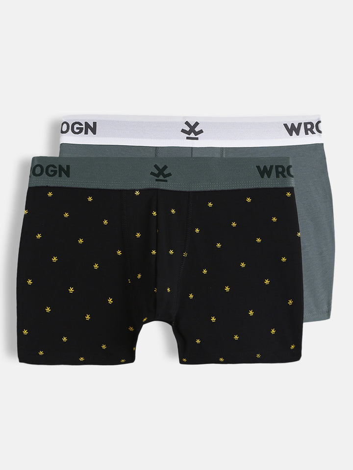 Soft Cotton Solid & Print 2-Pack Trunks