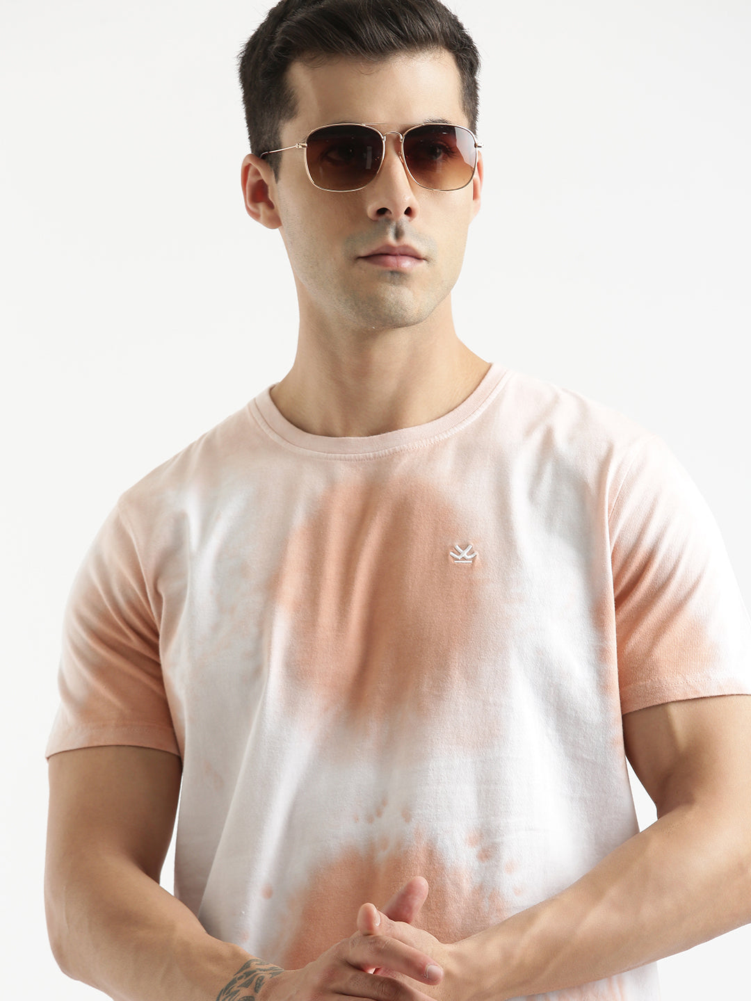 Dyed Abstract Peach T-Shirt