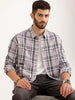 Textured Oversized Fit Double Pocket Shirt | Purple