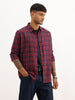 Classic Textured Checkered Shirt | Maroon | WSH02FSSL0071S