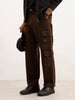 Solid Loose Fit Cargo Trouser | Brown