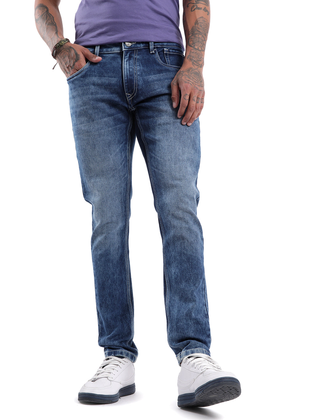 Indigo Wash Slim Tapered Jeans