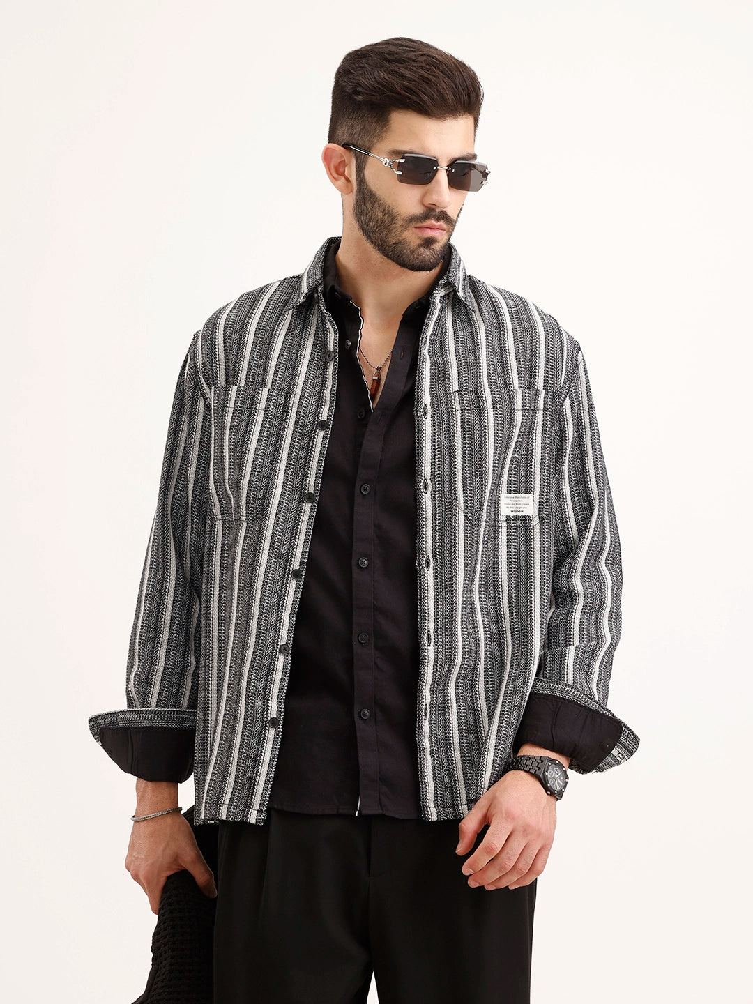 Comfort Fit Double Pocket Shirt | Black
