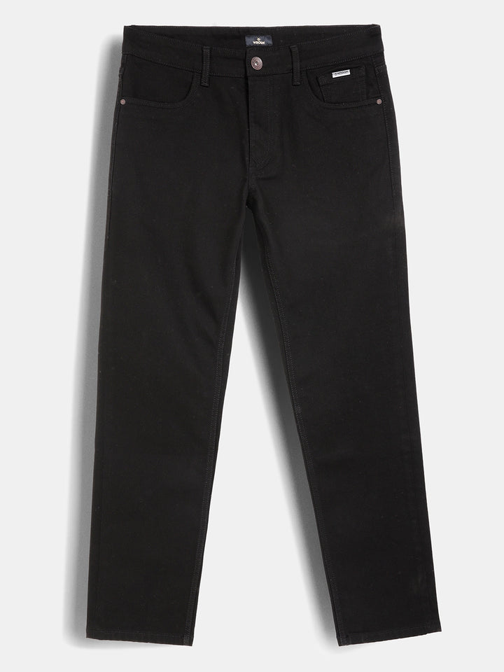 Solid Slim Fit Denim Jeans | Black