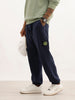Solid Relaxed Fit Patch Detail Jogger | Navy Blue