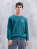 Loop Terry Cotton Brand Carrier Sweatshirt | Teal
