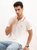 Solid Tipping Collar Polo T-Shirt | White | WSTS010AF