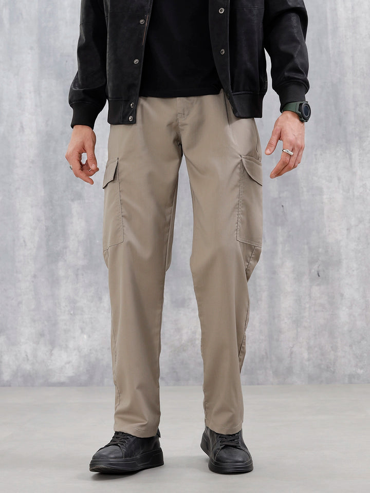 Men's Casual Loose Fit Cargo Trousers  | Olive