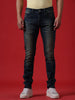 Washed Blue Stretch Tapered Jeans