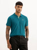 Classic Placement Printed Polo T-Shirt | Teal | WWTS368F