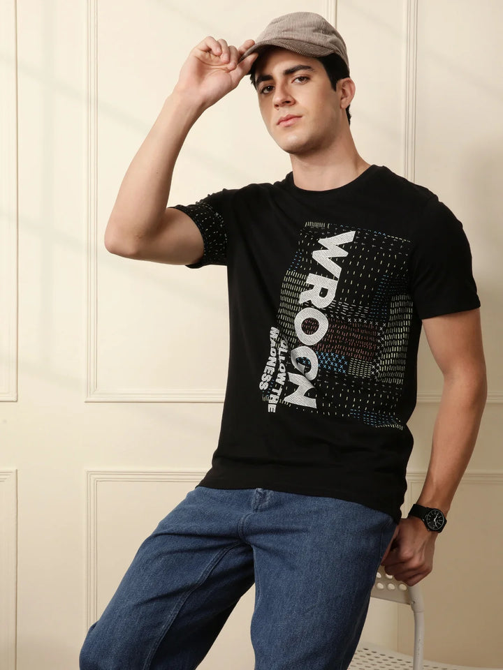 Follow the Madness Printed Black T-Shirt