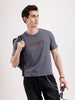 Solid Embroidery Patch T-Shirt   |  Grey