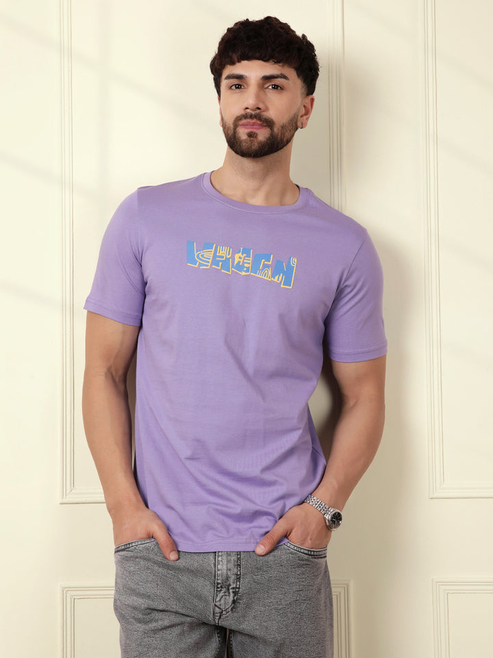 Puff Printed Slim Fit T-Shirt | Lavender