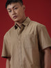 Khaki Dyed Half Sleeve Shirt