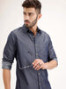 Regular Fit Solid Shirt | Navy Blue