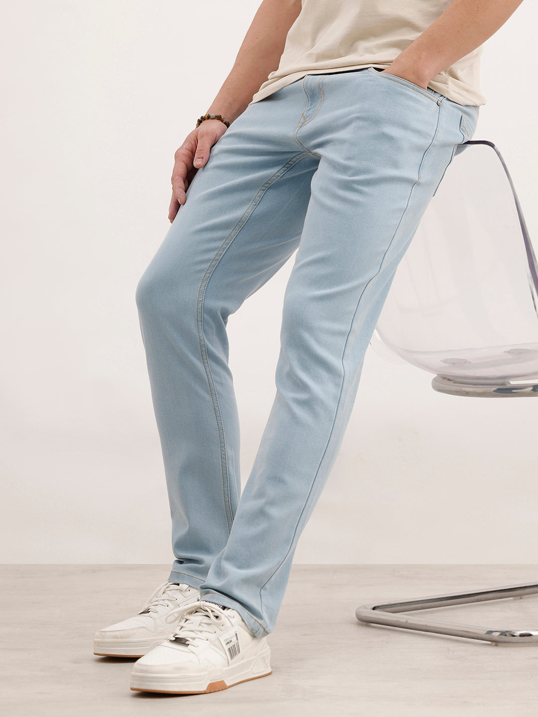 Solid Slim Fit Denim Jeans  | Light Blue