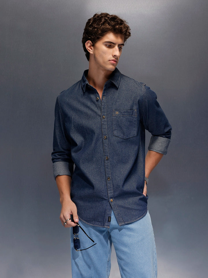 Men's Slim Fit Denim Shirt  |  Blue