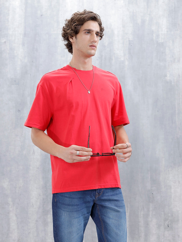 Men's Casual Oversized T-Shirt | Red
