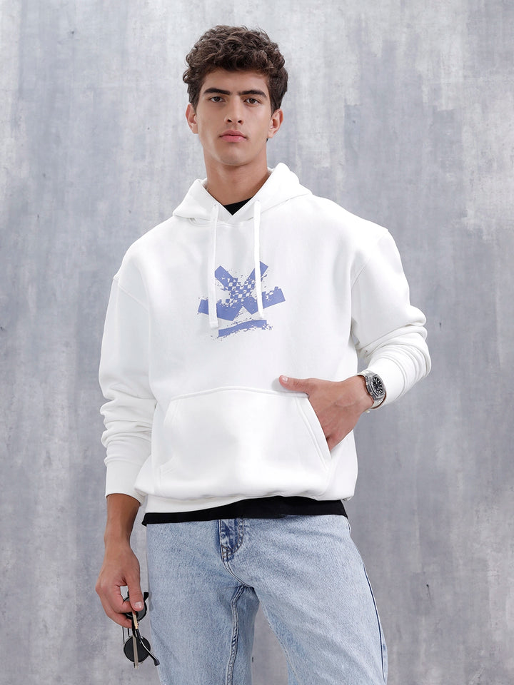 Men's Casual Branded Oversized Fit Sweatshirt | White