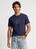 Slim Fit Placement Printed T-Shirt | Navy Blue