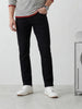 Solid Straight Fit Denim Jeans | Black
