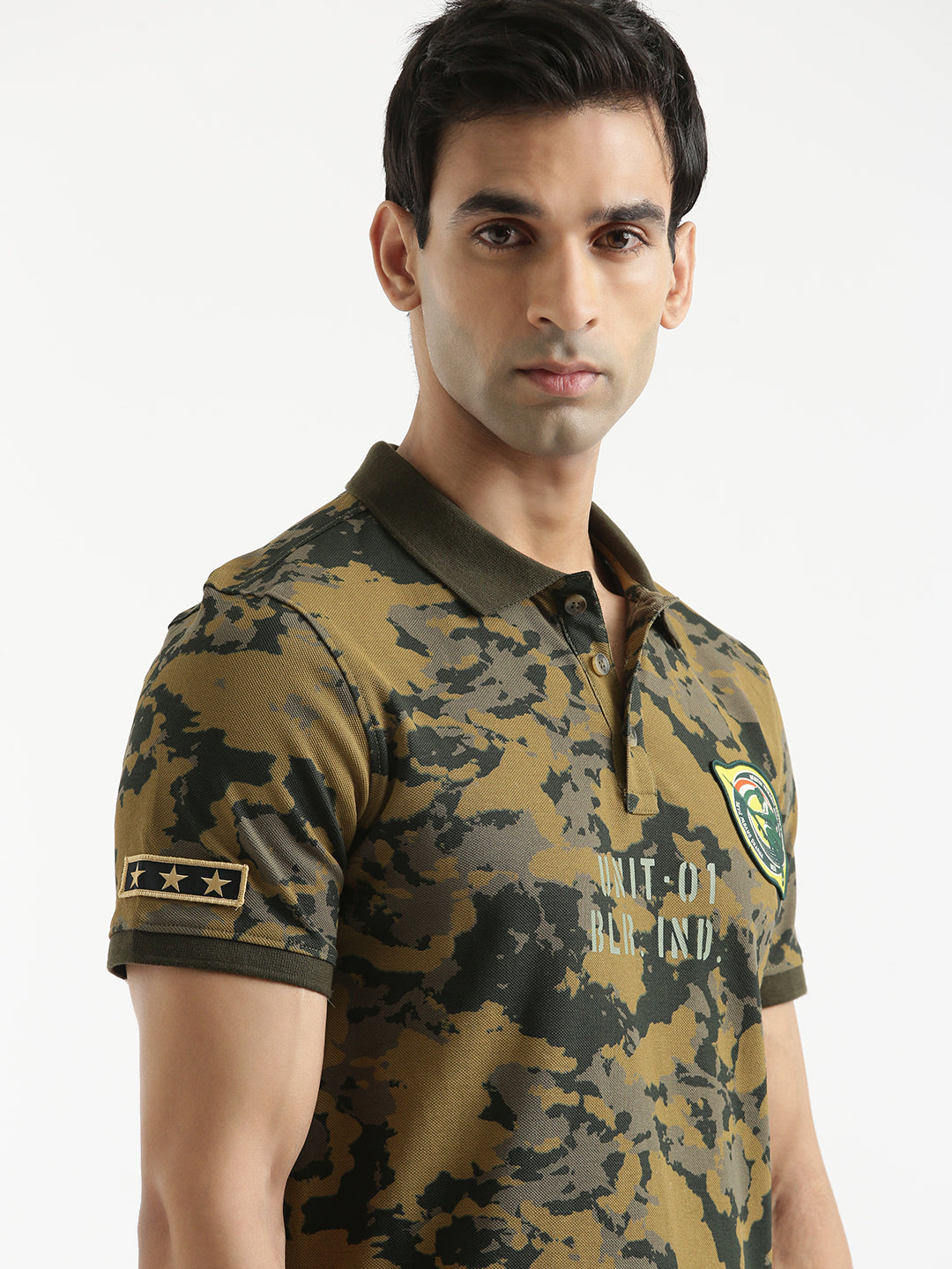 Indian Infantry By A47 Camo Polo T-shirt