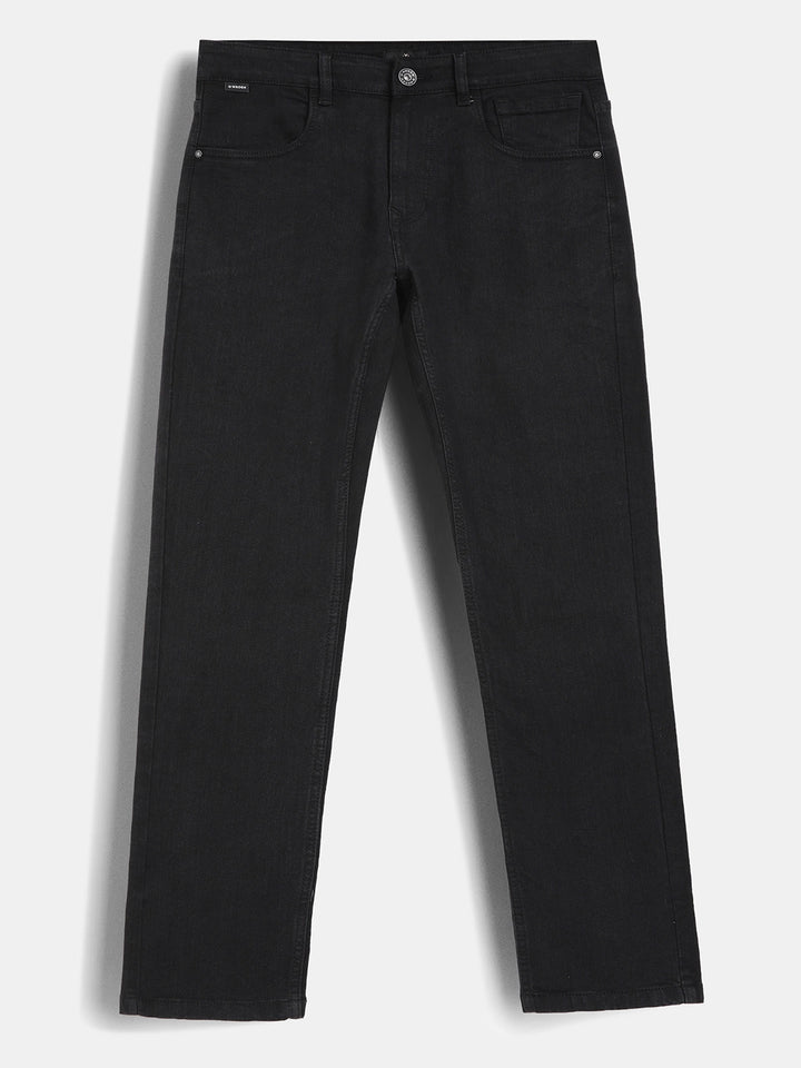 Solid Slim Fit Denim Jeans | Black