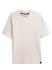 Beige Textured Crew Neck T-Shirt