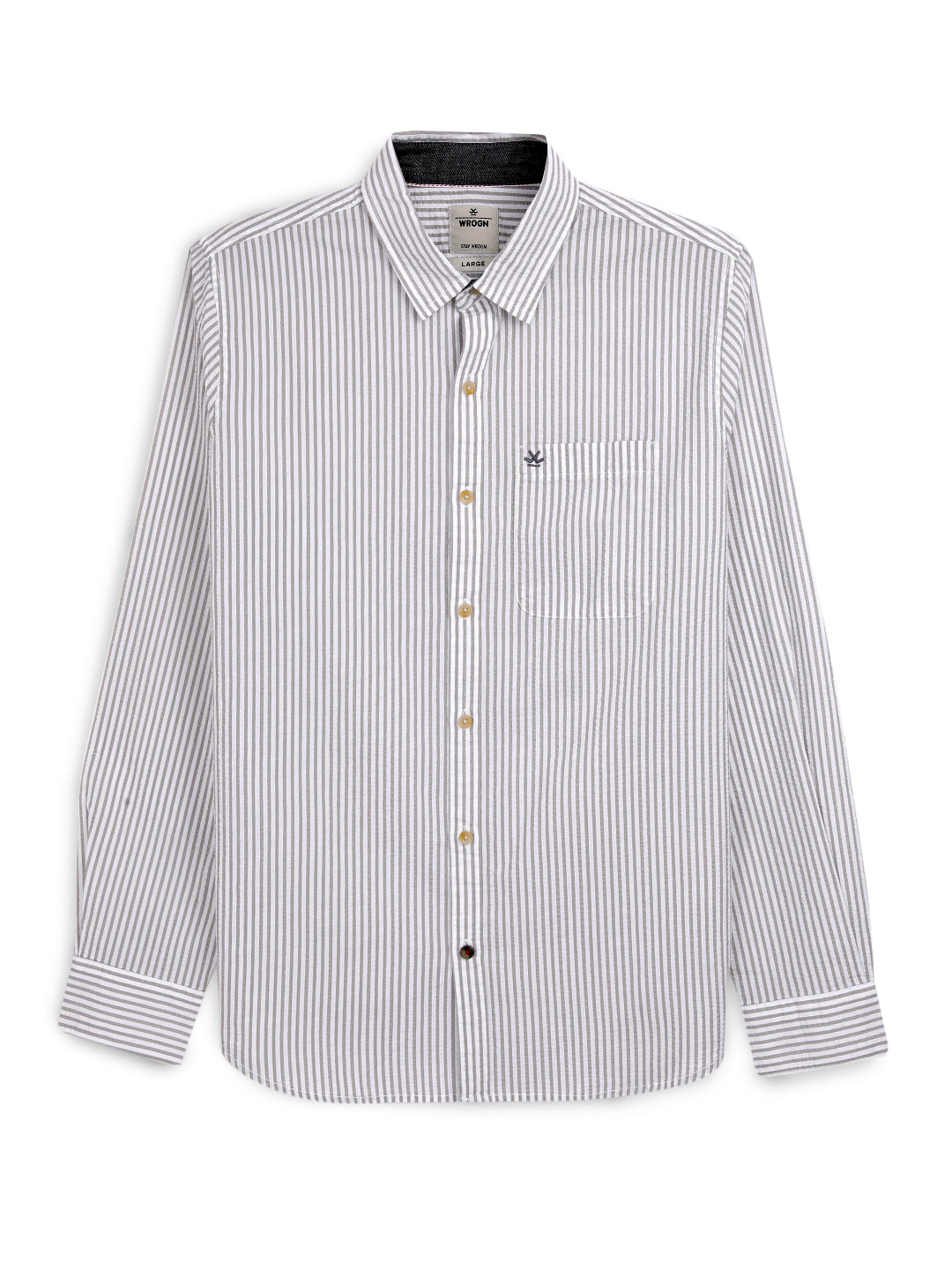 Urban Off White Striped Comfort Fit Shirt