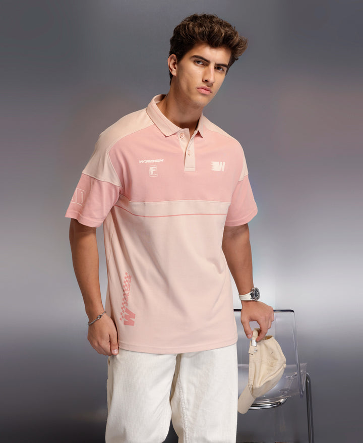Classic Cut And Sew Polo T-Shirt   |  Pink