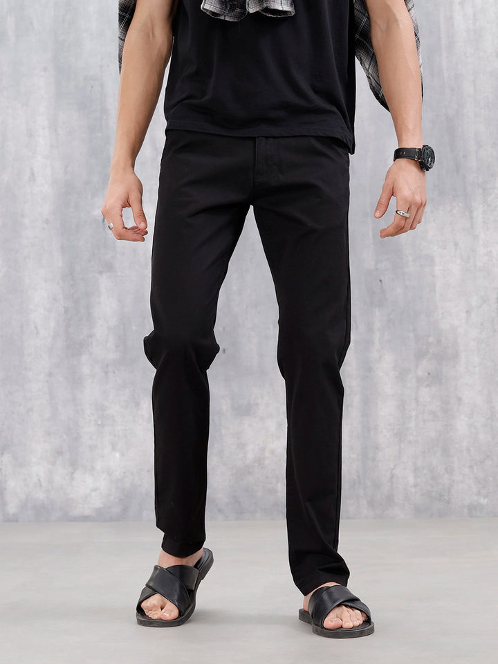 Men's Causla Slim Fit Trousers | Black