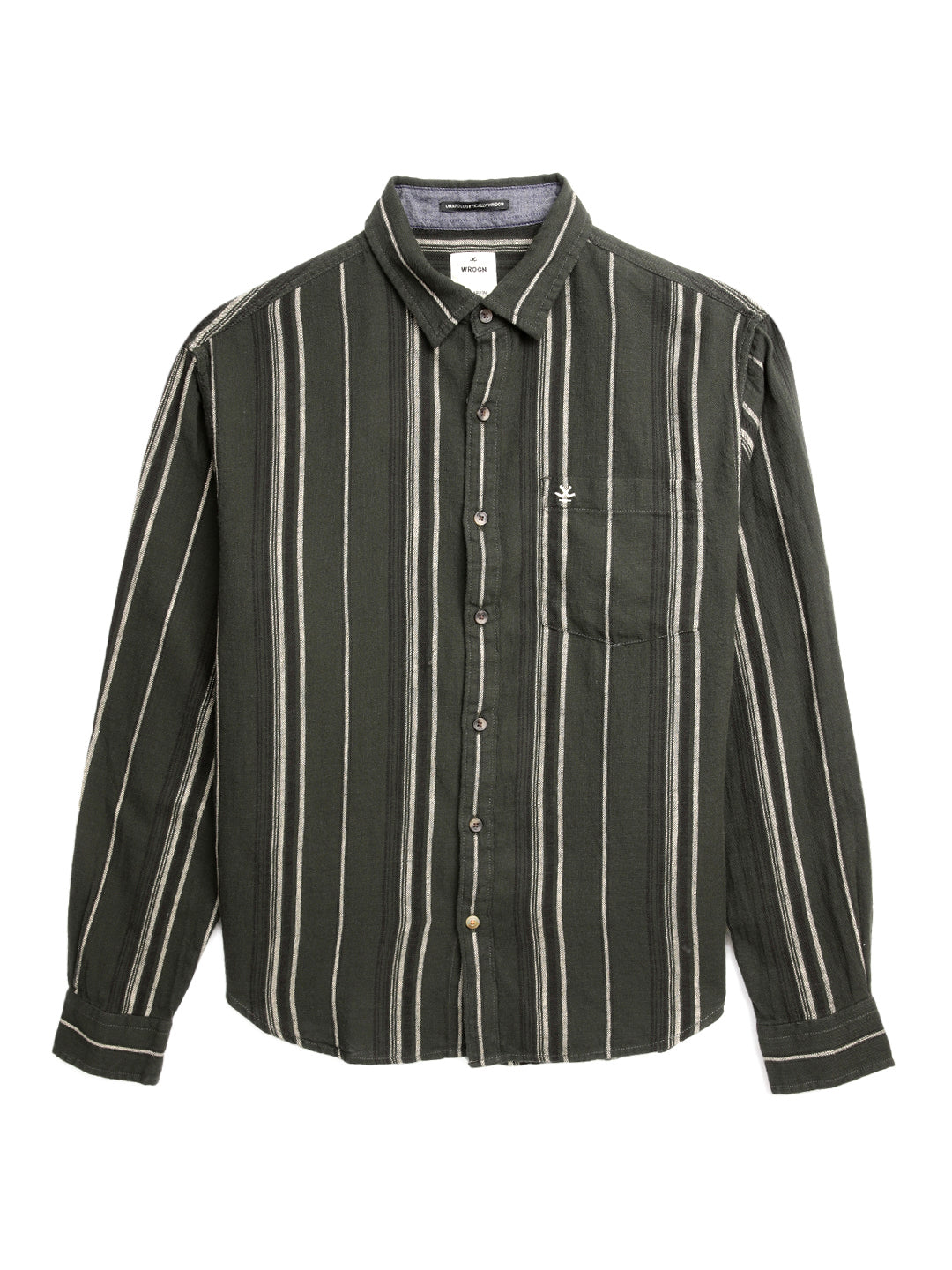 Elite Olive Full Sleeve Striped Shirt