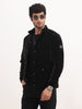 Solid Regular Fit Puffer Jacket | Black