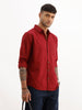 Solid Slim Fit 100% Cotton Shirt | Maroon
