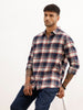 Slim Fit Checkered Full Sleeve Shirt | Navy Blue | WSH02FSSL0352S