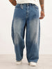 Faded Baggy Fit Denim Jeans | Light Blue