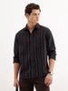 Regular Fit Striped Shirt  | Black