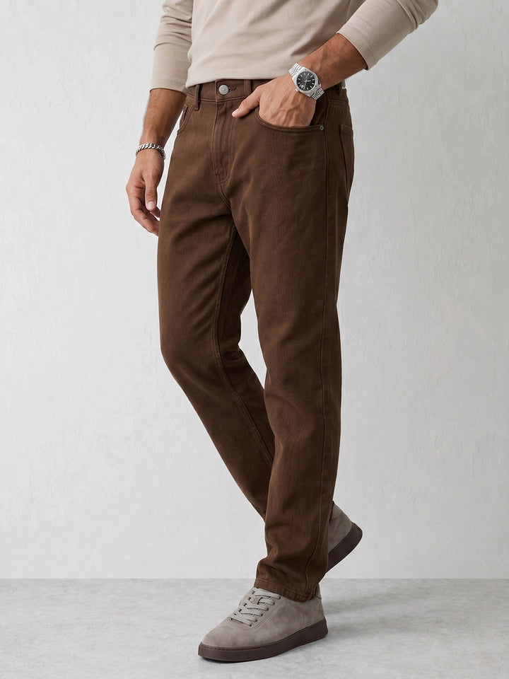 Classic Solid Anti Fit Denim Jeans | Rust